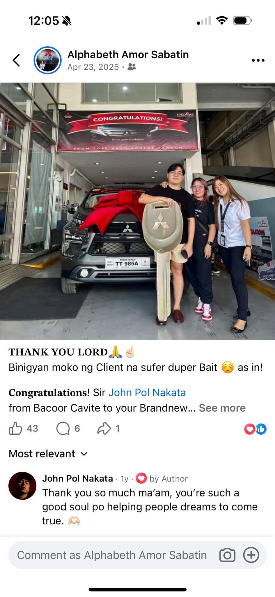 Customer feedback for Alphabeth Amor Sabatin